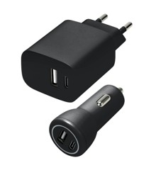 Speedlink - Wall & Car Charger Set USB-A & USB-C 15W, black