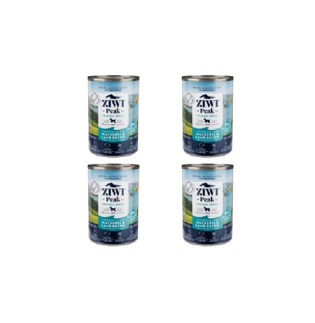 Ziwipeak - 4 x Mackerel & lamb recipe, wet food 390gr