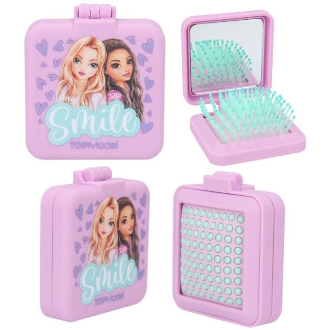 TOPModel - Folding Hairbrush With Mirror BEAUTY GIRL ( 0412118 )