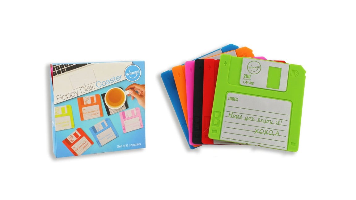 Winkee - Coaster - Floppy Disc - Six Different Colours