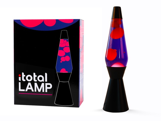 iTotal - Lavalampe - Schwarz, Lila, Rosa - 36 cm