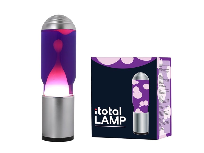 iTotal - Lampe ADA med sølv base, lilla væske og hvid voks - Purple