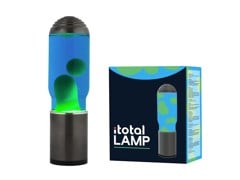 iTotal - Lampe ADA - Dunkelgrauer Sockel, Blaue Flüssigkeit und Grünes Wachs