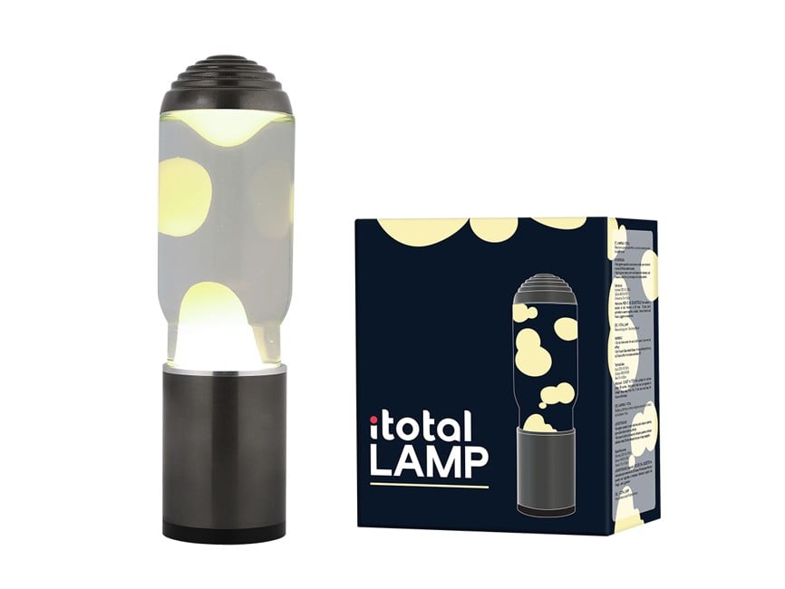 iTotal - Lampe ADA mit dunkelgrauem Sockel, klare Flüssigkeit/weißes Wachs - Dark Grey, White