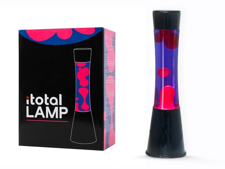 iTotal - Lava Lamp - Black Base, Purple Liquid and Pink Wax - 40 cm (1270430)