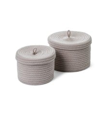 Olsen Home - Basket With Lid - 14x19 cm and 16x23 cm, Sand - 2 pcs