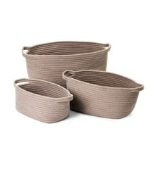 Olsen Home - Basket 3 pcs - Sand - 26x16x13 cm, 30x20x16 cm, 36x24x23 cm