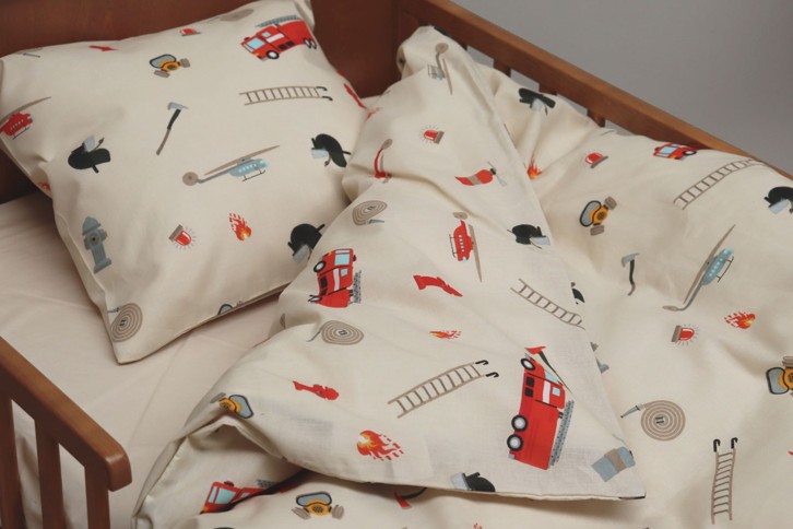 By Mats - Bed Linen Baby Size 70 x 100 cm - Fire Fighters (MAT110)