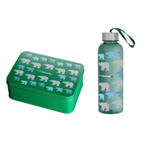 GO PURENorway - Metal Lunchbox + Water Bottle 420 ml - Polar Bear