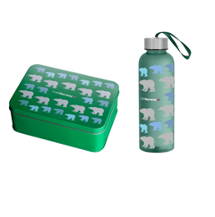 GO PURENorway - Metal Lunchbox + Water Bottle 420 ml - Polar Bear