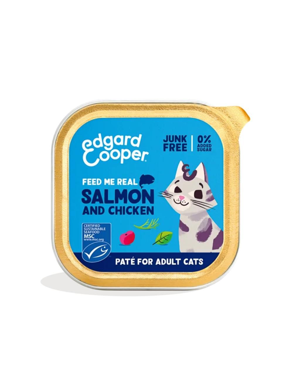 Edgard Cooper - Kat Voksen Vådfoer Paté Laks/Kylling - 85g