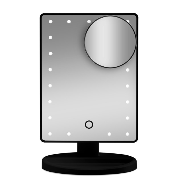 Gillian Jones - Makeup Mirror with LED Light, Touch Function, and GWP Suction Cup Mirror - White