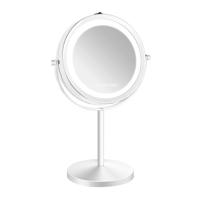 Gillian Jones - Bordsspegel med LED-ljus & x10-förstoring - Vit - 17.5 cm diameter, 32 cm height