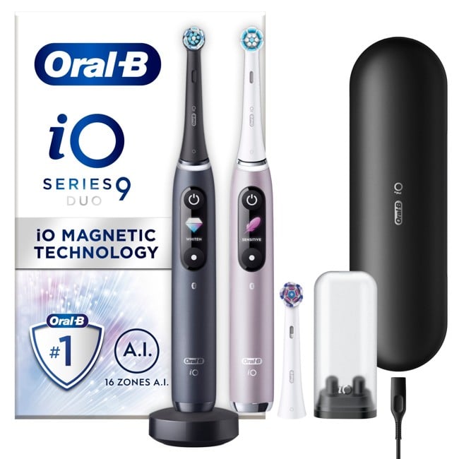 Oral-B - iO9 Duo Pack Black Onyx & Rose Quartz Electric Toothbrush