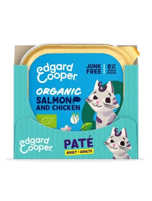 Edgard Cooper - 16 x Cat Adult Wetfood Paté Organic Salmon/Chicken - 85g - Bundle