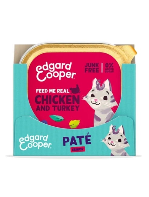 Edgard Cooper - 16 x Cat Senior Vetfood Paté - Chicken/Turkey - 85g - Bundle