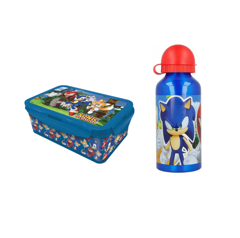 Stor - Lunch Box w/Removable Compartments + Water Bottle 400 ml - Sonic