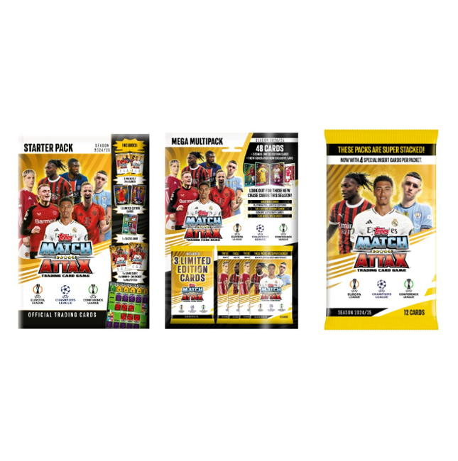 Topps - MATCH ATTAX CHAMPIONS LEAGUE KORT CDU + STARTERPAKKE + MULTI PAKKE (Bundle)