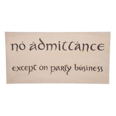 Weta Workshop The Hobbit - No Admittance Sign Poster