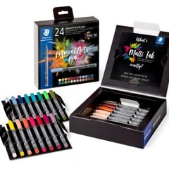 Staedtler - Brush Pen Pigment 24 stk assorteret