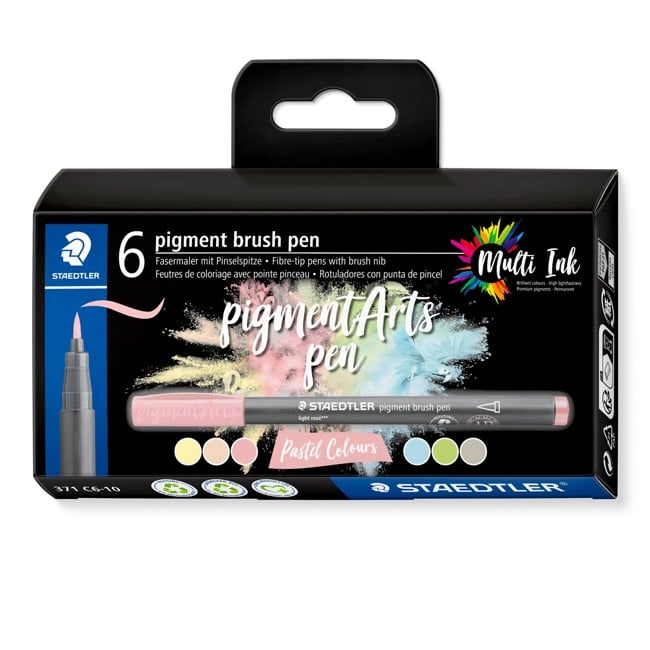 Staedtler - Brush Pen Pigment Pastel 6 Pcs assorted (371C6-10)