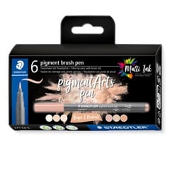 Staedtler - Brush Pen Pigment Beige 6 Stk assorteret