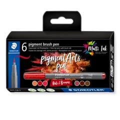 Staedtler - Brush Pen Pigment Red/Brown 6 pcs assorted (371C6-7)