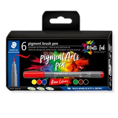 Staedtler - Brush Pen Pigment Basic 6 pcs assorted (371C6-9)