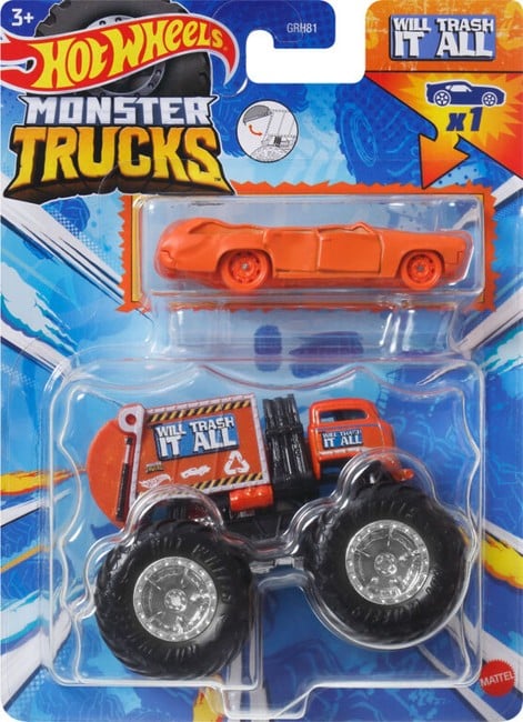 Hot Wheels - 1:64 Die-cast Monster Truck - Will Trash it all