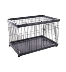 FLAMINGO - Dogkennel on Wheels Pasy - Black - 66.5x97.5x69cm