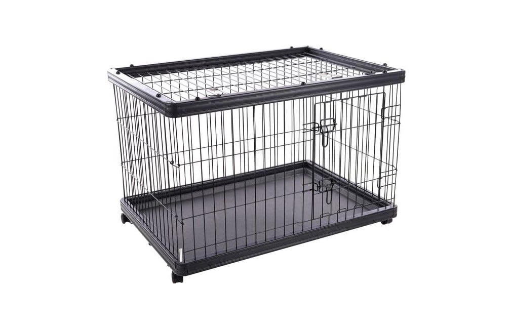 FLAMINGO - Dogkennel on Wheels Pasy - Black - 66.5x97.5x69cm