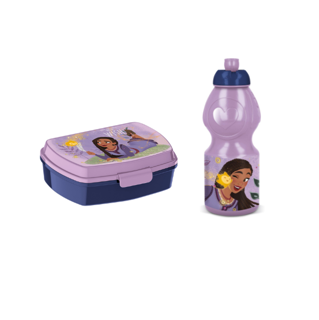 Stor - Funny Lunch Box + Sports Water Bottle - Wish