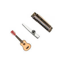 Egmont Toys - Guitar + Harmonika + Kazoo - 12 cm