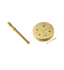 Egmont Toys - Wooden Flute - 31 cm + Wooden Drum