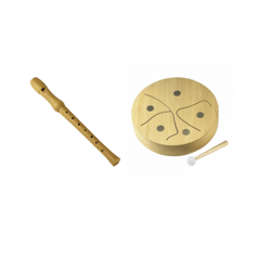 Egmont Toys - Wooden Flute - 31 cm + Wooden Drum