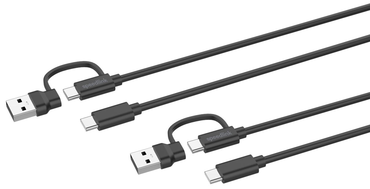 Speedlink - STREAM Play & Charge USB-C/A to USB-C Cable Set, black