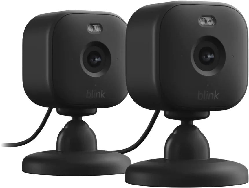 Blink - Mini 2 Smart-Überwachungskamera für den Innenbereich, 2er-Set, Schwarz