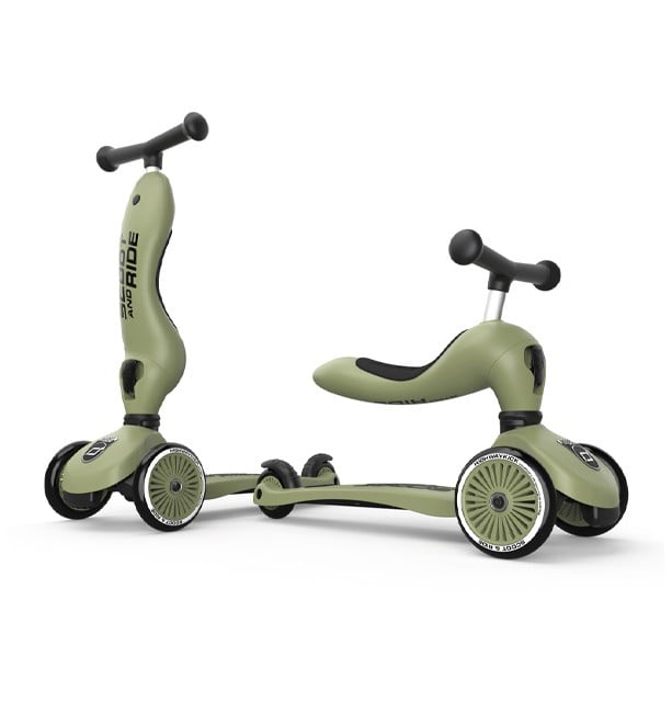 Scoot and Ride - 2 i 1 Balance Cykel/ Scooter - Oliven