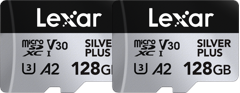 Lexar - microSDXC Professional SILVER Plus UHS-I/U3/A2/4K R205/W150 (V30) - 128GB - 2-pack