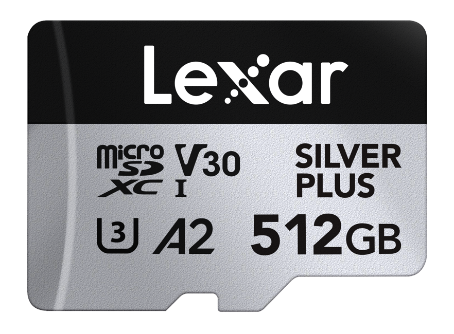 Lexar - microSDXC Professional SILVER Plus UHS-I/U3/A2/4K R205/W150 (V30) - SILVER - 512GB