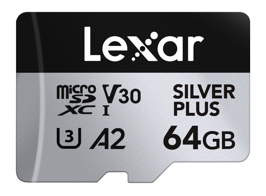 Lexar - microSDXC Professional SILVER Plus UHS-I/U3/A2/4K R205/W100 (V30) - 64GB