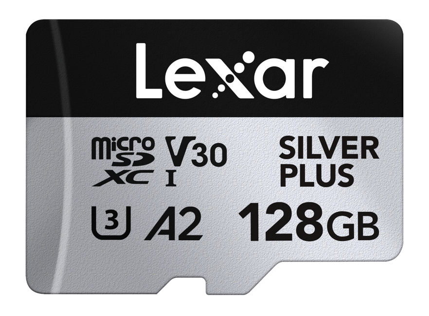 Lexar - microSDXC Professional SILVER Plus UHS-I/U3/A2/4K R205/W150 (V30) - SILVER - 128GB