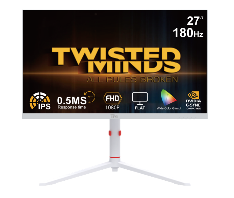 Twisted Minds - Arctic Pro Series 27" FHD - 180HZ 0.5MS Fast IPS HDMI 2.1 Gaming Monitor - White