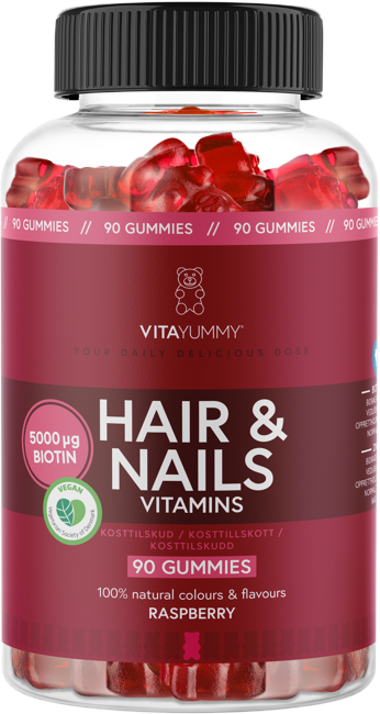 VitaYummy - Hair & Nails - Raspberry - 90 pcs