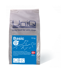 UniQ - 3 x Hundefoder Basic Adult  12 kg- 36 kg ialt