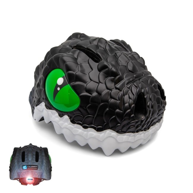 Crazy Safety - Black Dragon Children's Bike Helmet - (100201-01-M)