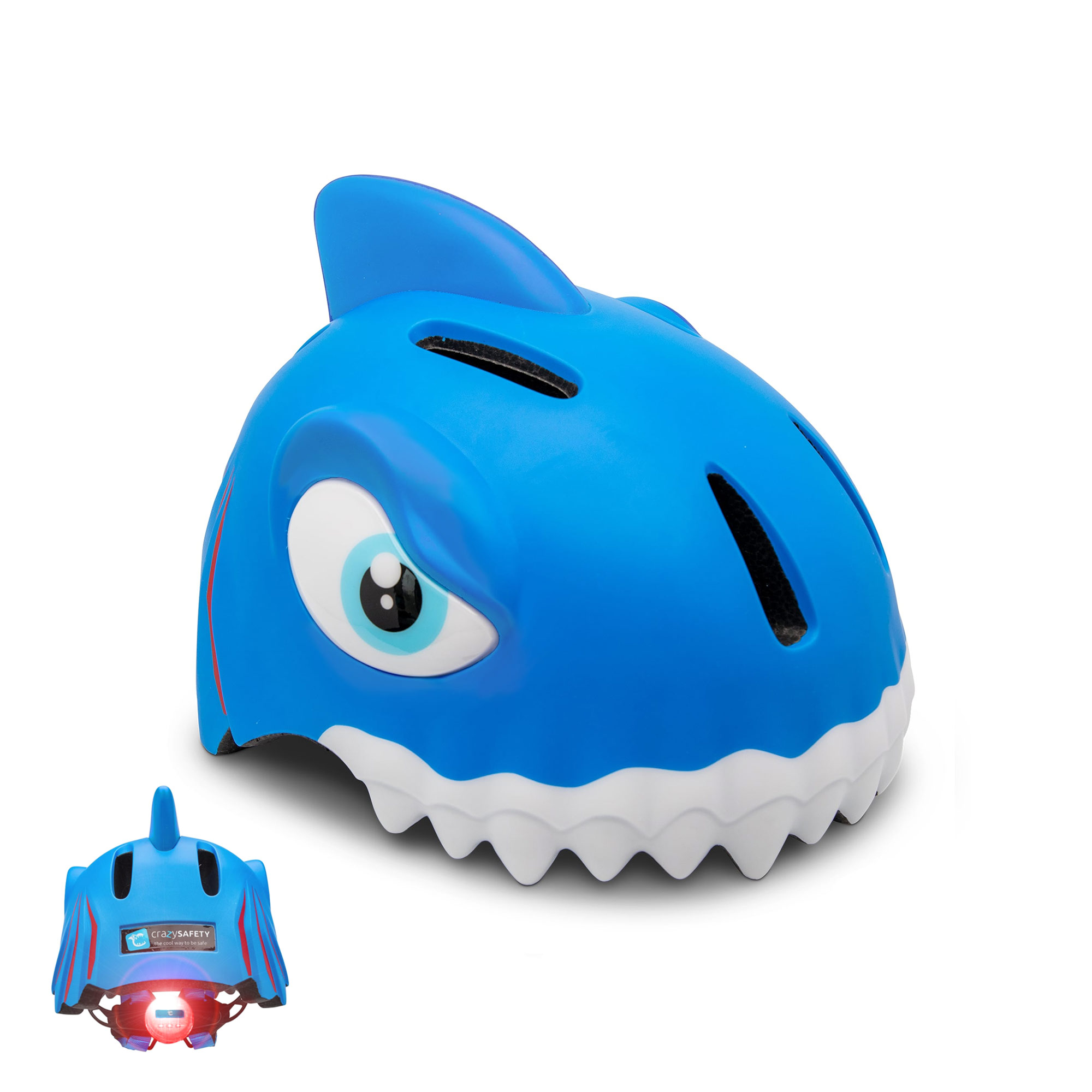 Crazy Safety - Blue Shark Bike Helmet for Children 6-12 Years - (CS190108)