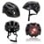 Crazy Safety - Schwarzer SWAT Fahrradhelm für Kinder 6-12 Jahre mit USB-aufladbarem rotem LED-Licht - Black - M (54-58cm) thumbnail-3