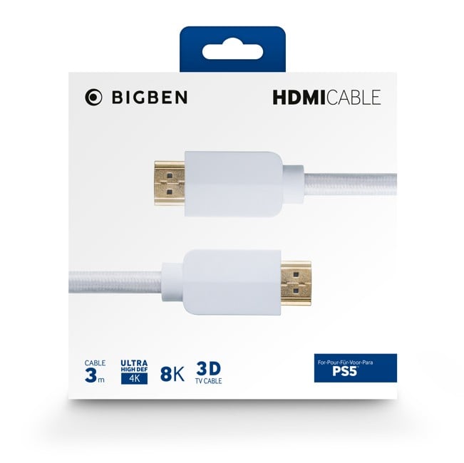 Nacon HDMI Cable 2.1 Braided, 8K - 3m, White