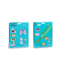 Lucky Doggy - Hair Accessories Green Brush + Hearts and Crown - Bundle